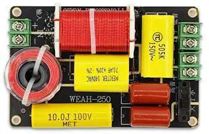 WEAH-250 2 Way Speaker Frequency Divider Audio HiFi Filter Circuit Board 250W Tweeter Bass Crossover Filter Home Sound Theater