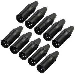 XLR 3Pin Male DIY Audio Cable Microphone Connector Full Copper Plated Solder Plug for MIC Adapter Accessories