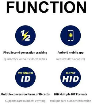 Access Control Card Copier 13.56MHz/125KHz/250KHz RFID Reader Writer 125KHz Card Duplicator Door Access Control System