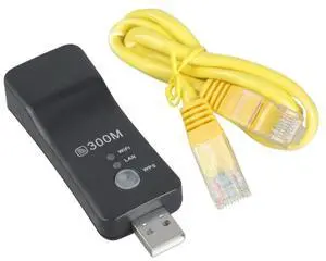 Wireless Adapter 300Mbps Universal Card RJ-45 Wi-fi Repeater Mode for TV Car Headset