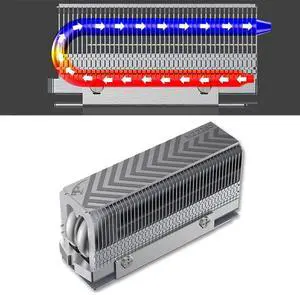 M.2 2280 SSD Heatsink Heat Sink Radiator 2xAGHeat Pipe Solid State Drive Radiator with Silicone Pad