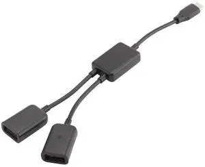 4X Type C OTG USB Male To Dual 2.0 Female OTG Charge 2 Port HUB Cable Y Splitter