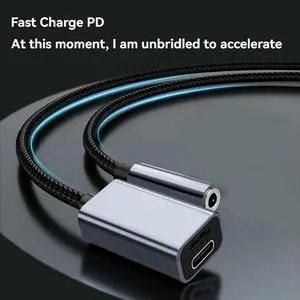 3in1 USB C to 3.5mm/Type-C/IOS Aux Audio Adapter Gray_L50A