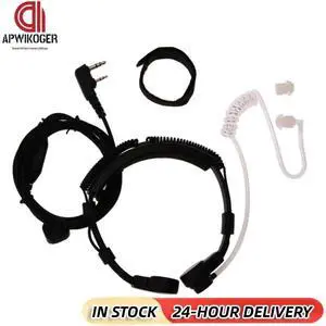 Acoustic Tube Earpiece Headset Mic 2 Pin Covert Walkie Talkie Headset PTT Throat Mic Accessories for Baofeng UV5R