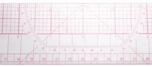 2X Drawing Tool Squares Angles Parallel Line Soft Plastic Metric Ruler Clear Pink