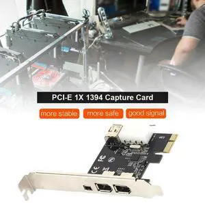 PCI-E 1X 1394 DV Video Capture Adapter 6 Pin to 4 Pin 3 Port Firewire Converter
