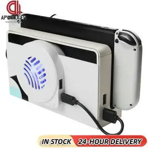 Charger Dock with Light Game Console Base Dock Cooling Fan Radiator Base for Nintendo Switch OLED Accessories