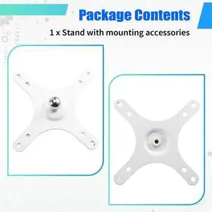 Wall Mount Holder With VESA Mounting Bracket Plate For Portable Monitor 100X100mm 75X75mm 17Mm Ball Base Set WHITE