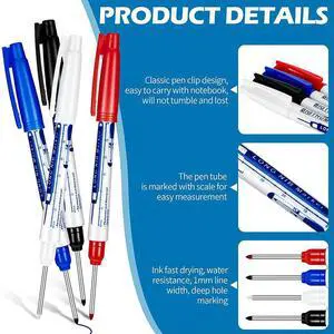 12 Pcs Deep Reach Markers Long Nose Marker Waterproof Deep Hole Marker 30 Mm Reach Permanent Markers, 4 Colors