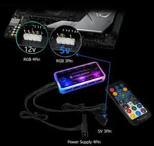 Video Graphics Card Water Radiator RGB Fan Controller 120mm Computer Case PC Cooling Chassis Silent Fan Hub Adapter