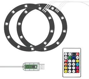 Light Strip Kit for PS5/PS5 Slim RGB Atmosphere Decal Decoration Accessories with Remote Control for PS5 Slim Game Console