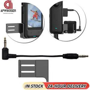 Microphone Expansion Bracket with Adapter Cable Action Camera Extension Mount Aluminum Alloy for Insat360 X4 Camera Extension