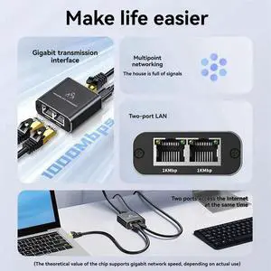 1000Mbps High Speed RJ45 Network Extension Cable Connector_L50A