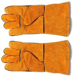 BBQ Grilling Glove Heat Resistant Grill Mitts for Cooking Non-Slip Insulated Cowhide Leather for Microwave Kitchen Accessories