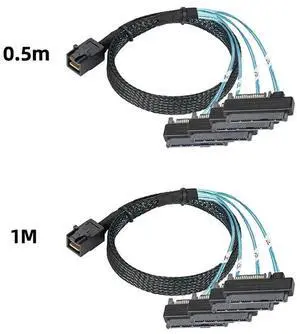 0.5m/1m SATA Power Adapter Cable MiniSAS HD SFF-8643 36P To 4SFF-8482 29 15P SAS Cable for SATA Hard Drive Computer Supplies