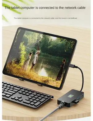 6-In-1 USB C Hub Laptop Docking Station Gigabit+USB3.2(10Gbps)+4K/60Hz HD+PD100W Fast Charge