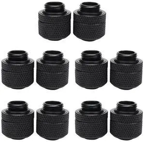 10Pc Water Cooling Fittings G1/4 External Thread Pagoda For 9.5X12.7Mm Soft Tube Computer Cooling System Connector Black