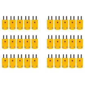 30Pcs RTD Circuits K Type Temperature Sensor Thermocouple Plugs Yellow