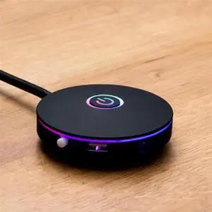2X Computer Switch RGB Lighting Effect External Host Power Switch Button,Suitable For Internet Cafes,Offices (Black)