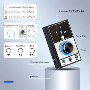 Sound Card Computer Multi Media Volume Controller Audio Interface Black For PC Laptop Android Streaming Video Mute Control