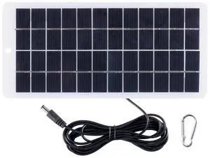 12V Solar Generator Polysilicon 10W Solar Power Bank with DC Port Carabiner Emergency Solar Charger for 3.7V /Garden Lamp