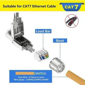 6 Pcs For RJ45 CAT7 Connectors Tool Free Shielded Toolless Modular Network Plug For Installation Cable