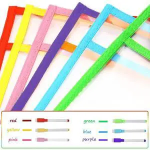 Reusable Dry Erase Pockets, 18 Pack Reusable Dry Erase Sleeves, Assorted Colors Sheet Protector