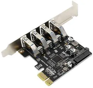 PCIe USB 3.0 HUB Adapter USB 3.0 PCI Express Adapter 4 Port USB 3.0 PCI-E Expansion Card 5Gbps Controller Converter for Computer