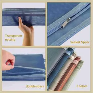 20 Pack Colored Double-Layer Mesh Zipper Pouch Bags, Building Block Sets Toy & Organization 10Pcs A4+10Pcs A5