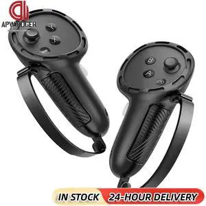 Silicone Grips Cover with Knuckle Straps and Opening Cover Non-Slip Handle Case for Quest 3S/Quest 3 VR Accessories