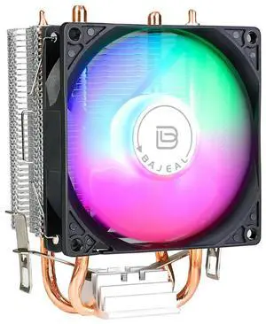 90mm CPU with 2 Heat Pipes CPU Air Quiet Rainbow RGB Cooling Fan for A775 1150/1151/1155/1156/1200 AM2