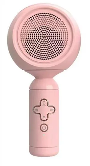 Wireless Microphone Karaoke Microphone Children Music Toy for Girls Boys (Pink)