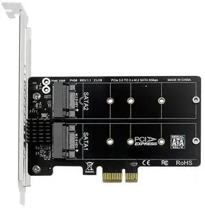 M.2 SATA To PCIE Expansion Card Double Disc Dual-Disk Array Card RAID M2 SATA Extended Card Support M.2 SSD 2230/42/60/80