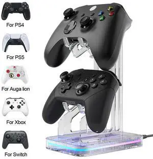 RGB Gaming Controller Holder Space Saving Desk Mount Universal Organizer Anti-Slip Anti-Scratch for PS5 PS4 Switch Xbox