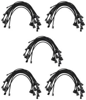 50PCS 4 Pin PWM Fan Extension Power Cable Connector Case Male To Female Extending Cables Compatible With 4 Pin/3Pin Fan