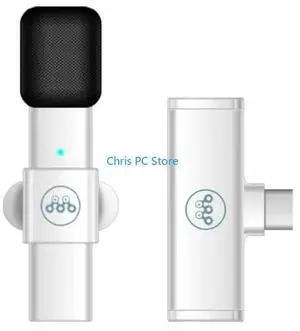 Omnidirectional Pickup Lavalier Microphones Transmitter Receiver Type-C Port for PC Phone DSLR Camera Handhold Mic