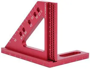 3D Carpenter Square with Angle Position Pin Small Square Tool Aluminum Alloy 0-90 Degree Protractor for 45 & 90 Degree Measuring