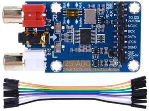 I2S ADC HiFi Audio Acquisition Card Module WM8782S Lossless Audio Decoder 24BIT 192K 96K 48K Support 3.5MM/RCA Input