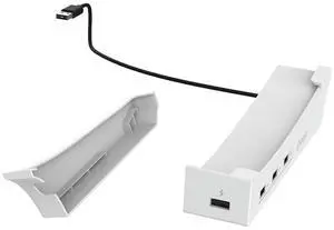 For PS5 Slim Horizontal Holder with Hub Base Stand Holder 4 USB 2.0 Ports for 5 Slim Disc&Edition
