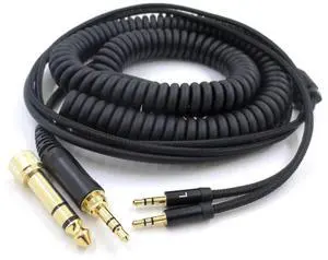 Audio Headset Spring Cable Headphone Dual 2.5mm to 3.5mm 6.3mm Adapter Jack Audio Cord for Hifiman HE400S/HE-400I