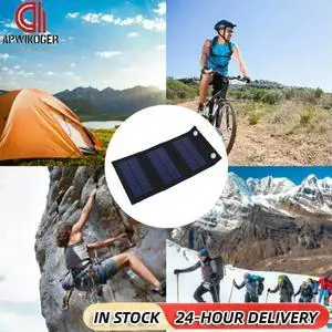 6W 5V Portable Solar Panel Foldable USB Solar Cell Panel Waterproof Solar Plate with Carabiner for 3-5V /Phone Charging