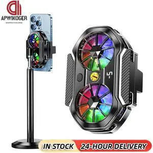 Back Clip Phone Dual Fans Display 1/4inch Screw Mount + Type-C Port for Android/iOS Phone Live Streaming & Gaming
