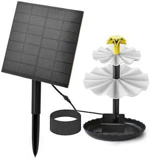 3 Tiered Bird Bath Pump with Solar Panel Solar Bird Bath Fountain 3.5W Fountain Pump Multifunction for Courtyard Patio Balcony