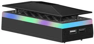 Top Cooling Fan System 7 RGB LED Light Modes Game Console Cooling Fan Dustproof Top Cover 2 USB Ports 3 Gears for Xbox Console