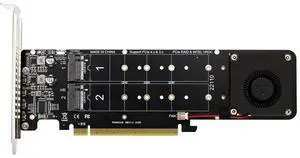 4 NVME M2 NVME Extended Card 4x32Gbps PCIeX16 To M.2 NVMe SSD Adapter Card M Key Adapter Board Support SSD 2280/2260/2242/2230