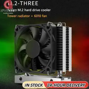 M.2-THREE M.2 2280 SSD Heatsink Solid State Drive Radiator with 6010 Fan PCIe4.0/5.0 SSD Radiator Cooling Pad for PC