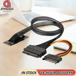 M.2 M-Key to U.2 SFF-8639 Adapter Cable with SATA 15-Pin Female Connector for 2.5 inch NVMe SSD Hard Disk M2 to U.2 Cable