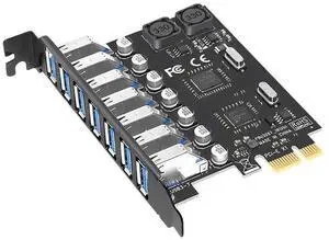 7 Ports USB 3.0 PCI-E Expansion Card Adapter 5Gbps PCIe USB 3.0 Hub Controller Adapter USB 3.0 Front Controller Adapter Card