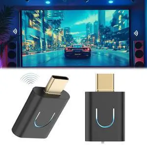 Audio Transmitter Bluetooth-Compatible 5.4 Type-C Wireless Stereo Music Adapter USB C Type-C BT 5.4 Transmitter for PC TV PS 4/5