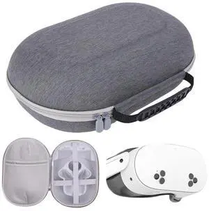 Hard Travel Case Shockproof Anti-fall Multi-Compartment with Mesh Pocket for Quest 3S Headset/Controller/Head Strap
